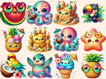 Cute Tropical Summer (P1) Clipart beach clipart png - Wonders Artist
