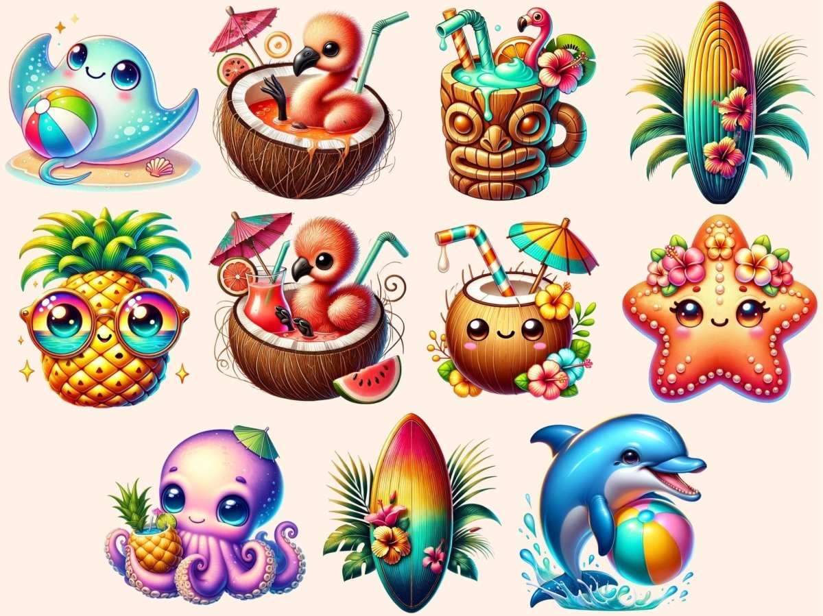 Cute Tropical Summer (P1) Clipart beach clipart png - Wonders Artist