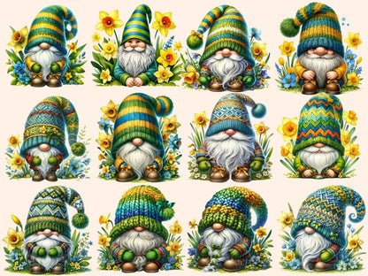 Daffodil Gnomes Clipart Cute gnome art - Wonders Artist