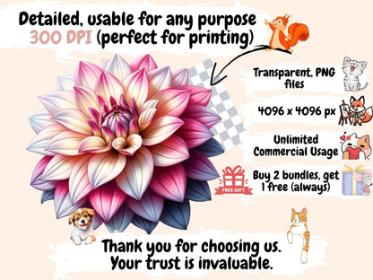 Dahlias Clipart colorful dahlias png - Wonders Artist