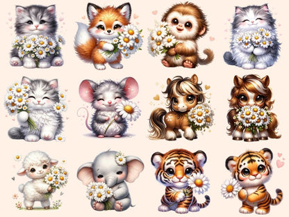 Daisy Animals (P2) Clipart Animal design - Wonders Artist