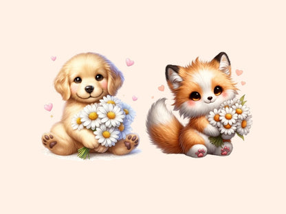 Daisy Animals (P2) Clipart Animal design - Wonders Artist