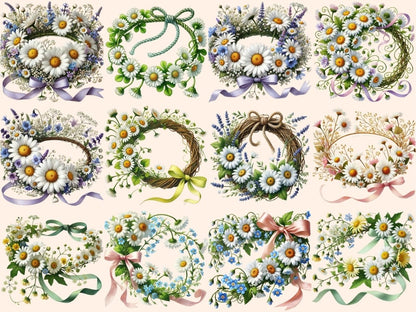 Daisy Chains Clipart boho floral png - Wonders Artist