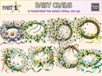 Daisy Chains Clipart boho floral png - Wonders Artist