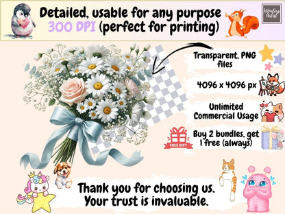Daisy Chains (P2) Clipart boho floral png - Wonders Artist
