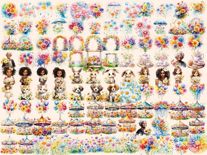 Daisy Flowers Watercolor Clipart daisies clip art - Wonders Artist