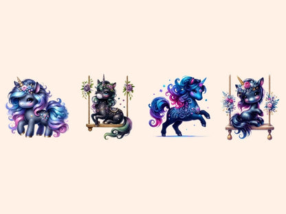 Dark Unicorns Clipart black unicorn png - Wonders Artist