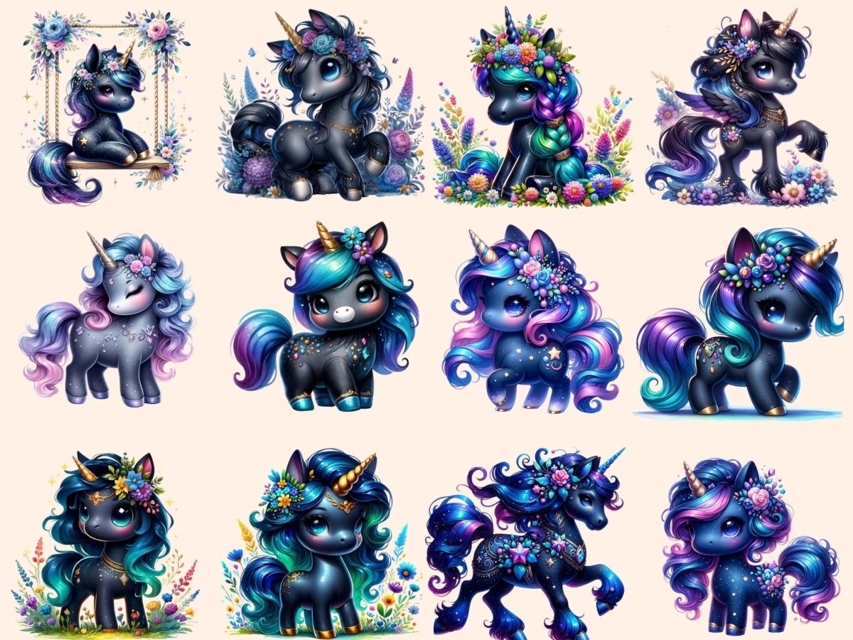 Dark Unicorns Clipart black unicorn png - Wonders Artist