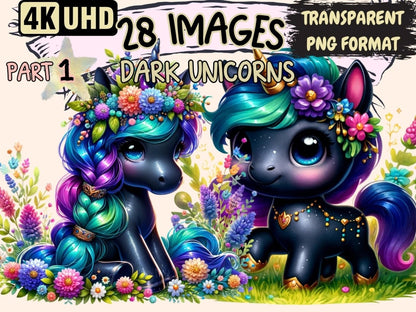 Dark Unicorns Clipart black unicorn png - Wonders Artist