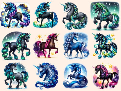Dark Unicorns (P2) Clipart Dark Fantasy Art - Wonders Artist