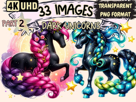 Dark Unicorns (P2) Clipart Dark Fantasy Art - Wonders Artist
