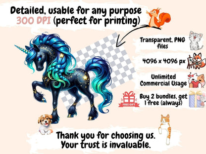 Dark Unicorns (P2) Clipart Dark Fantasy Art - Wonders Artist