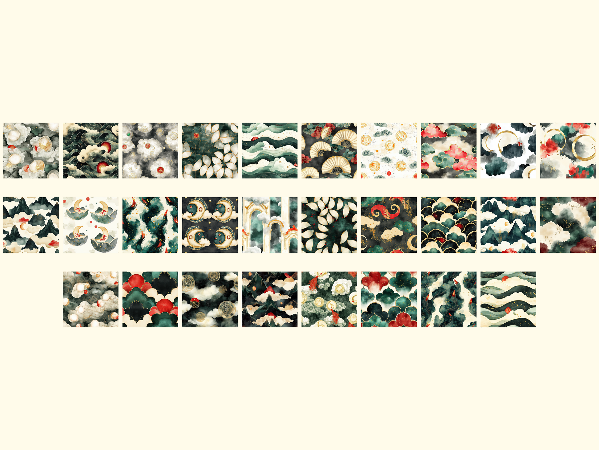 Lunar Clouds Digital Paper