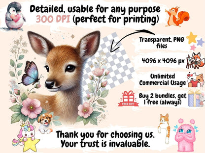 Deer Clipart Baby Deer Clipart - Wonders Artist