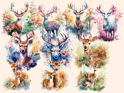 Deer Watercolor Clipart baby deer clipart - Wonders Artist
