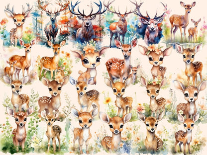 Deer Watercolor Clipart baby deer clipart - Wonders Artist