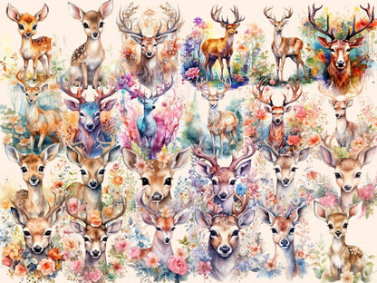 Deer Watercolor Clipart baby deer clipart - Wonders Artist