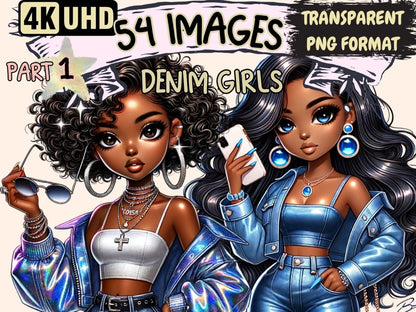 Denim Girls Clipart african american png - Wonders Artist