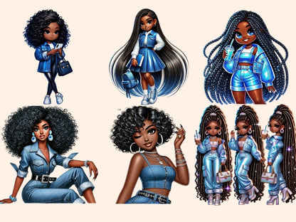 Denim Girls Clipart african american png - Wonders Artist