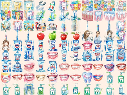 Dentistry Watercolor Clipart dental care clipart - Wonders Artist