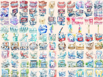 Dentistry Watercolor Clipart dental care clipart - Wonders Artist