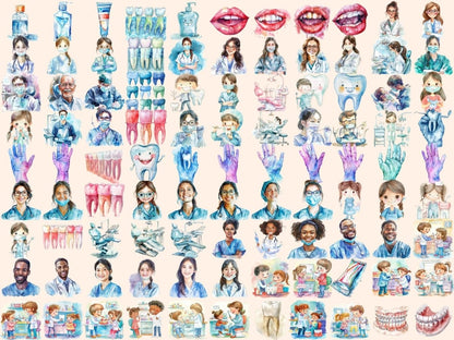 Dentistry Watercolor Clipart dental care clipart - Wonders Artist