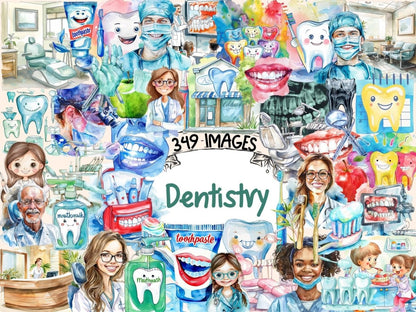 Dentistry Watercolor Clipart dental care clipart - Wonders Artist