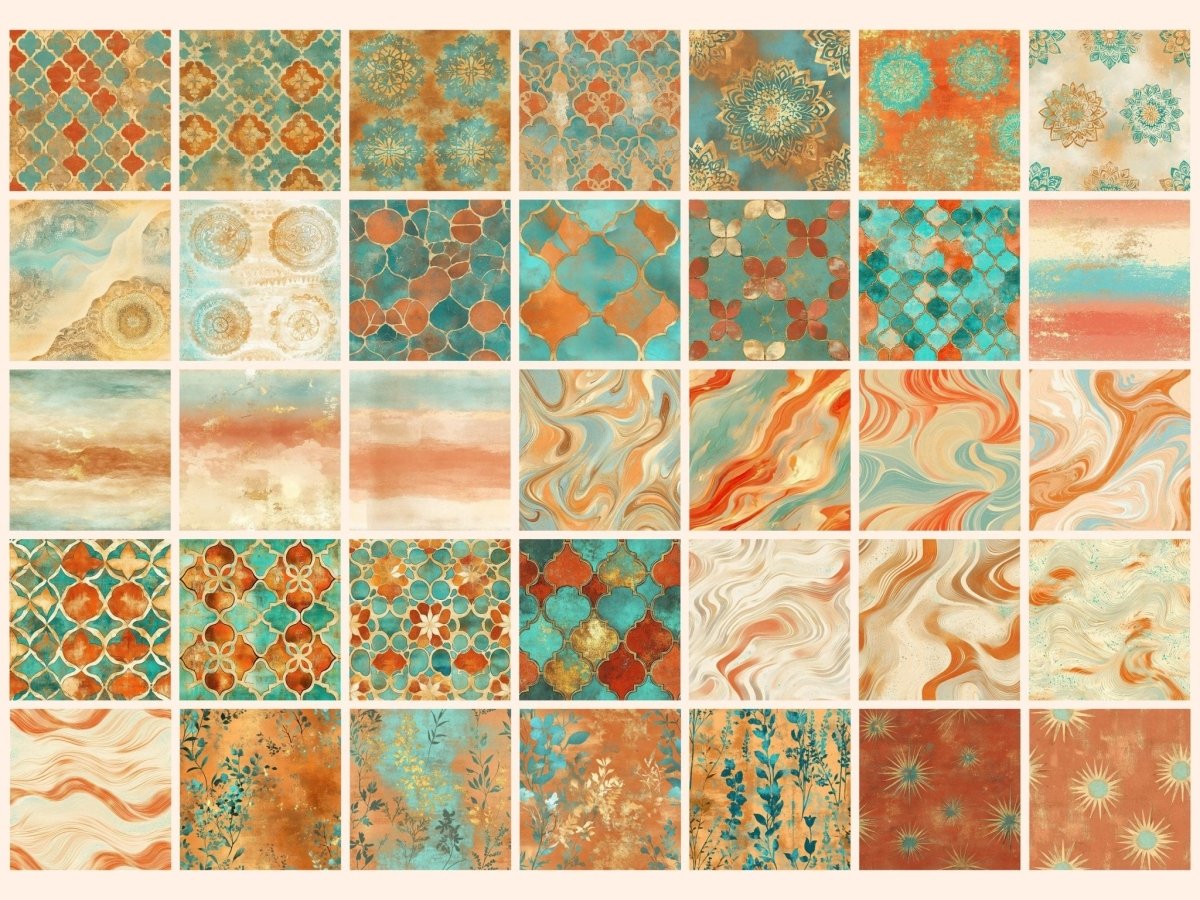 Desert Mirage Seamless Pattern Digital Papers boho desert print desert mirage desert seamless - WondersArtist