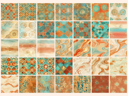 Desert Mirage Seamless Pattern Digital Papers boho desert print desert mirage desert seamless - WondersArtist