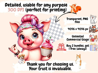 Dessert Pigs Clipart candy pig clipart - Wonders Artist