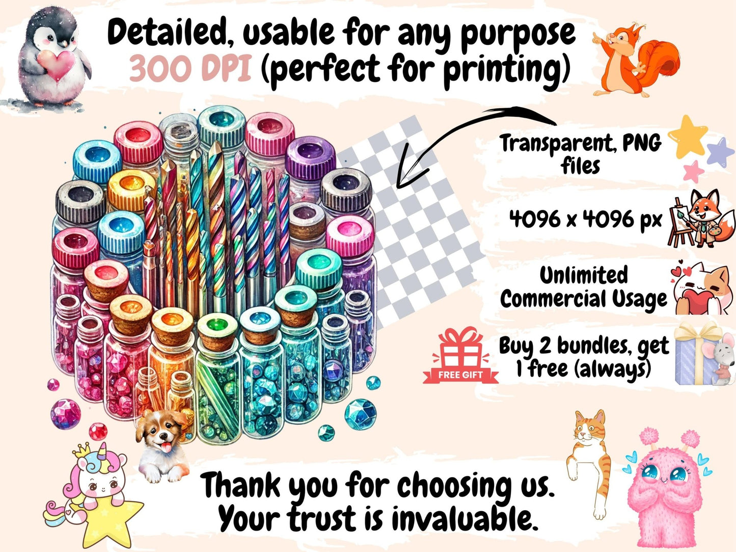 Diamond Crafting Clipart - High - Quality Instant Digital Download for Creative Projects