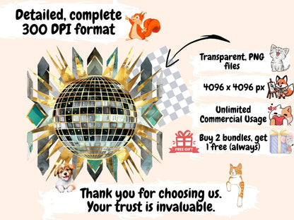 Disco Balls Watercolor Clipart disco ball clipart - Wonders Artist