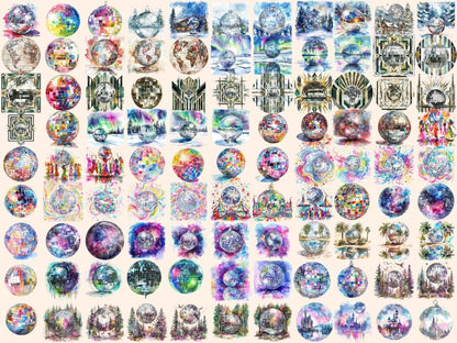 Disco Balls Watercolor Clipart disco ball clipart - Wonders Artist