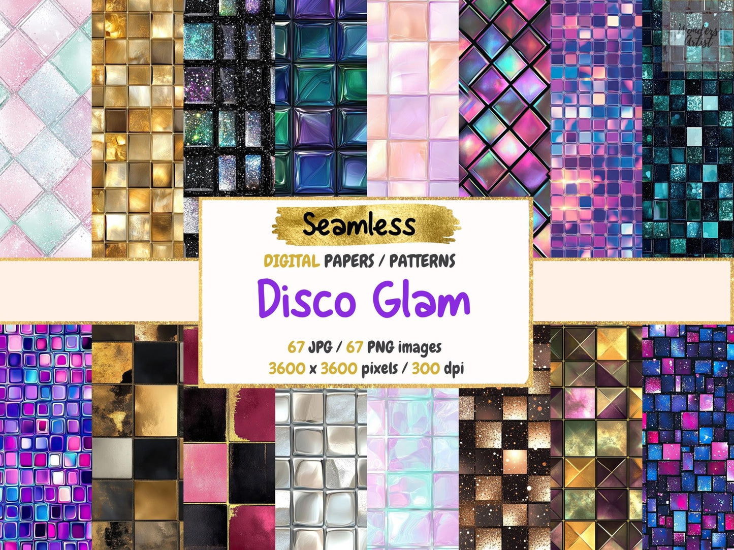 Disco Glam Seamless Digital Paper - High - Quality Instant Digital Download for Creative Projects