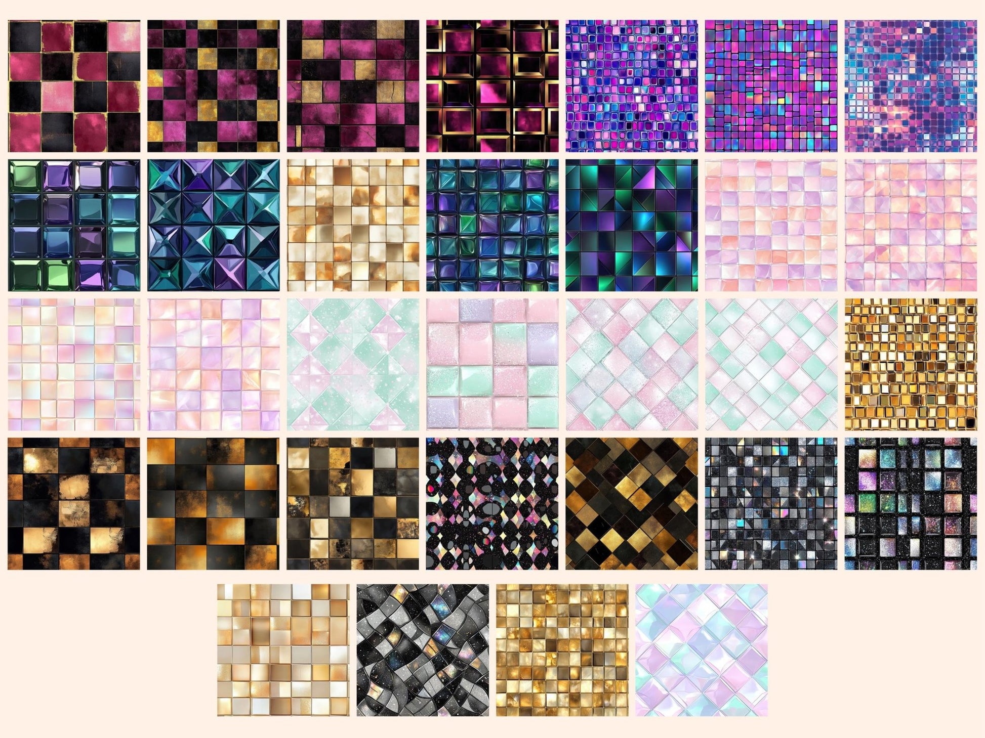 Disco Glam Seamless Digital Paper - High - Quality Instant Digital Download for Creative Projects