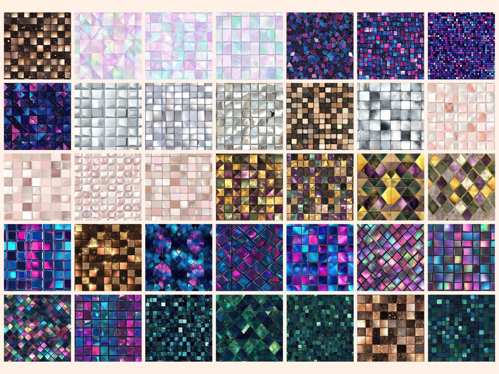 Disco Glam Seamless Digital Paper - High - Quality Instant Digital Download for Creative Projects