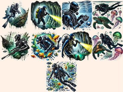 Divers Clipart Dive Icons - Wonders Artist