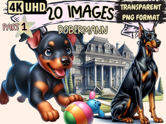 Dobermann Clipart cartoon Dobermann - Wonders Artist