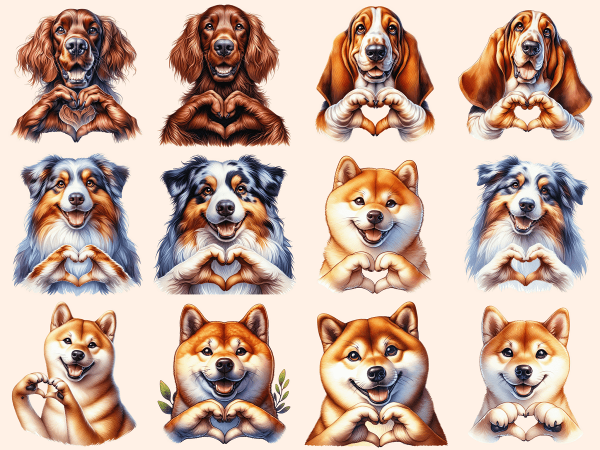 Dog Hearts Clipart autopost cute dog clipart cute doggo clipart - WondersArtist