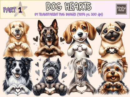 Dog Hearts Clipart autopost cute dog clipart cute doggo clipart - WondersArtist