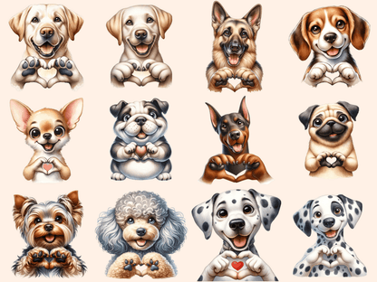 Dog Hearts Clipart autopost cute dog clipart cute doggo clipart - WondersArtist
