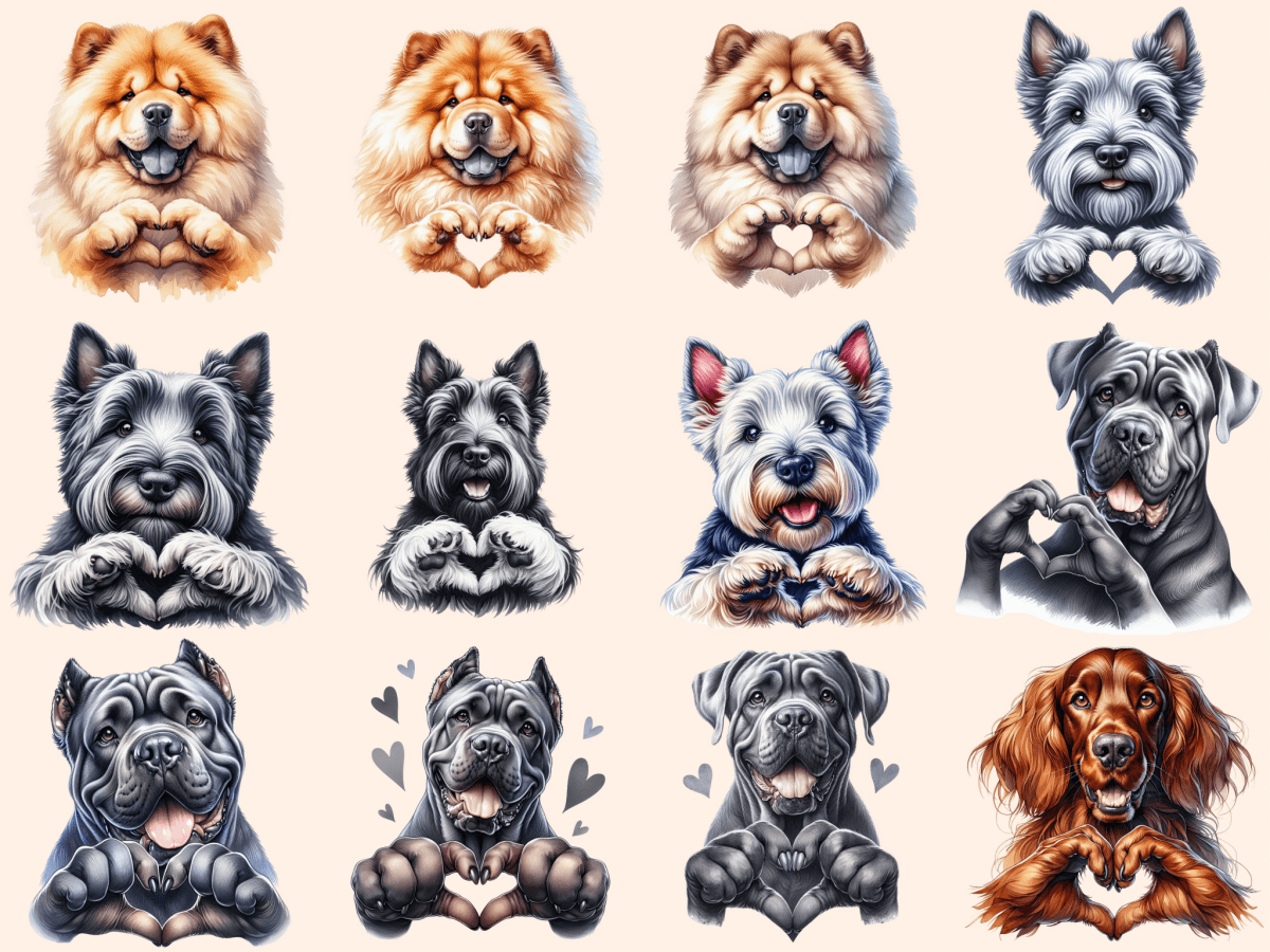 Dog Hearts Clipart autopost cute dog clipart cute doggo clipart - WondersArtist
