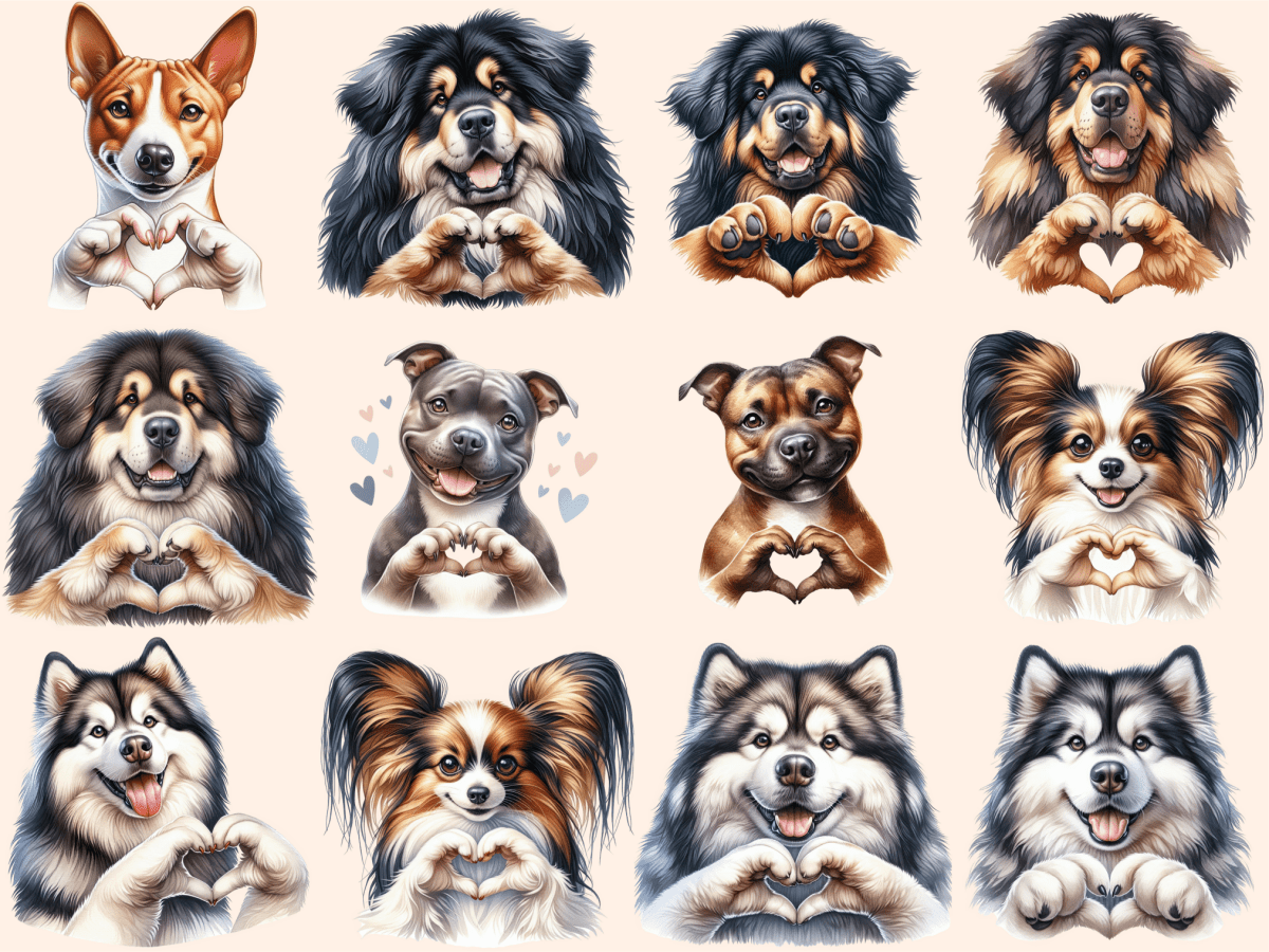 Dog Hearts Clipart autopost cute dog clipart cute doggo clipart - WondersArtist