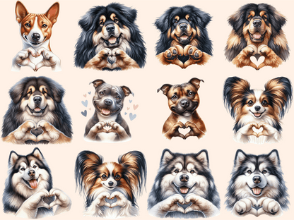 Dog Hearts Clipart autopost cute dog clipart cute doggo clipart - WondersArtist