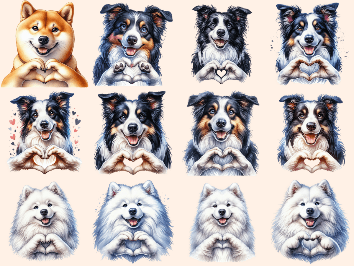Dog Hearts Clipart autopost cute dog clipart cute doggo clipart - WondersArtist