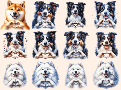 Dog Hearts Clipart autopost cute dog clipart cute doggo clipart - WondersArtist