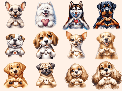 Dog Hearts Clipart autopost cute dog clipart cute doggo clipart - WondersArtist