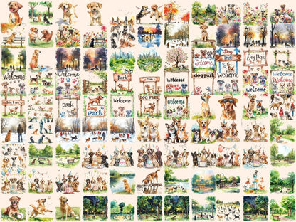 Dog Parks Watercolor Clipart cute dog clipart - Wonders Artist