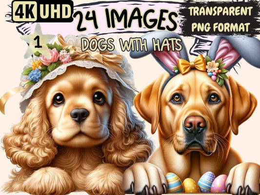 Dogs with Hats Clipart adorable dog clipart - Wonders Artist