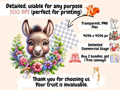 Donkeys Clipart Cute donkey art - Wonders Artist